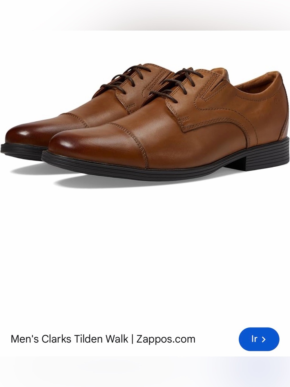 Clarks Men’s Brown Leather Cap-Toe Derby Shoes